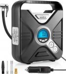 WindGallop Inflador Ruedas Coche Con Manómetro, Luz LED (Plata)