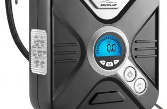 WindGallop Inflador Ruedas Coche Con Manómetro, Luz LED (Plata)