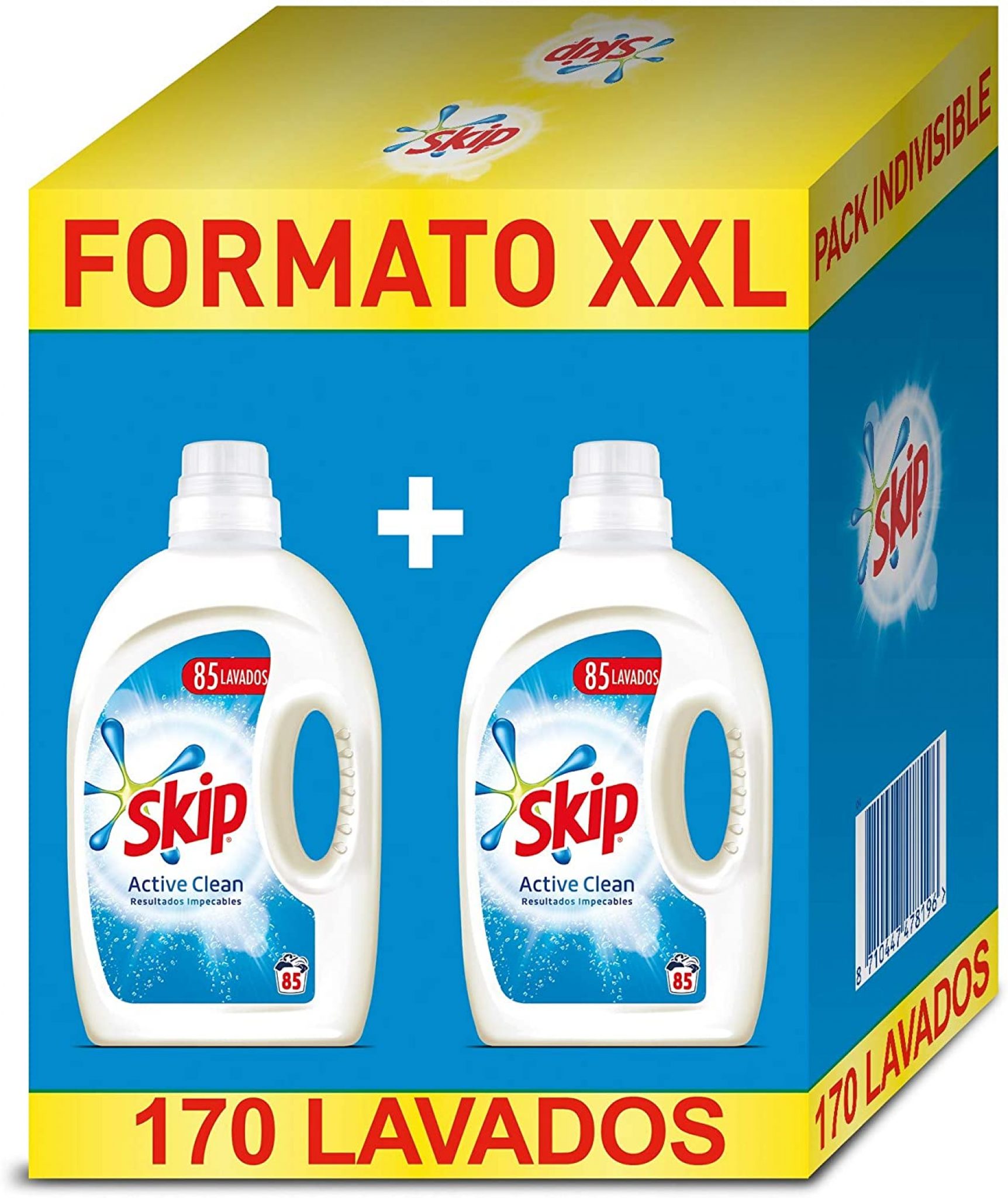 2 Botellas de detergente líquido Skip Active Clean Dechollos