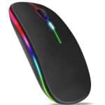 Ratón inalámbrico recargable con Bluetooth, dispositivo de 2,4 GHz, USB, RGB, 1600DPI