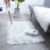 HEQUN Excelente Piel Sintética de Carnero Vellón Alfombra Elegante (Blanco, 60×90CM)